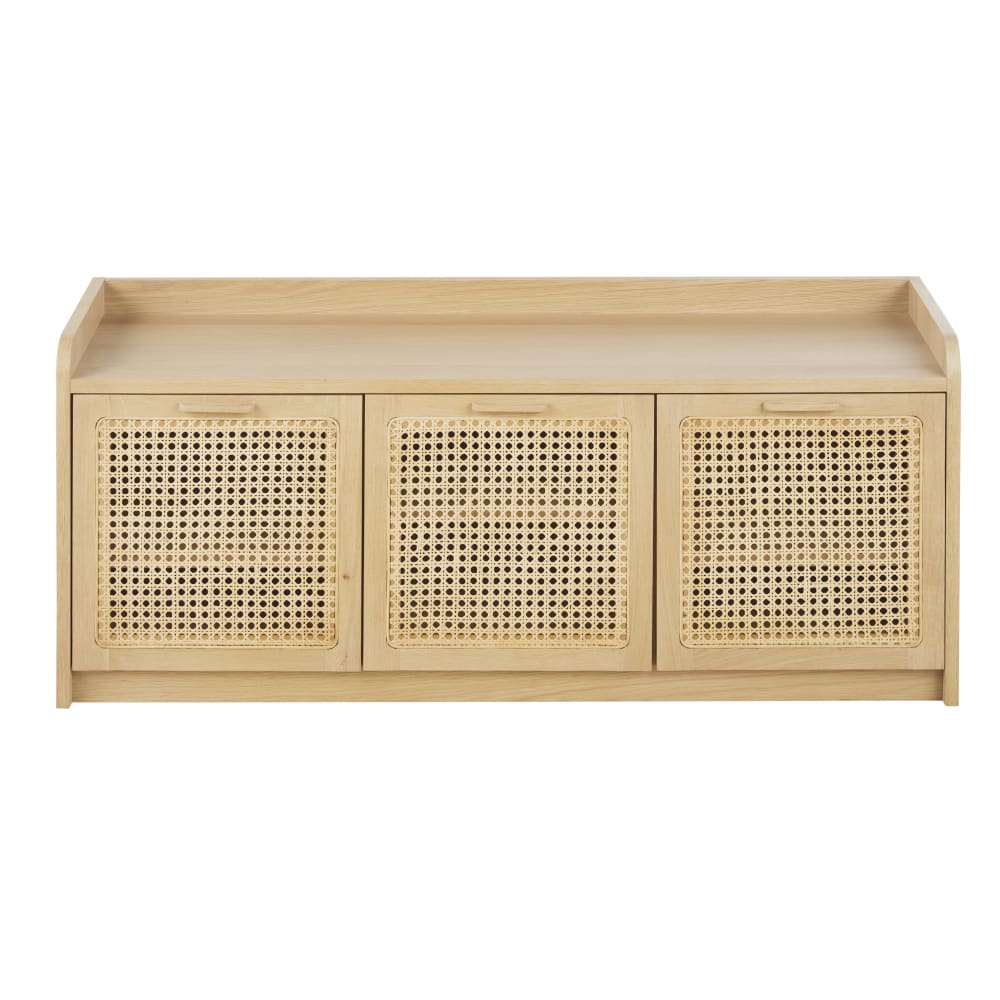 Wohnli Möbelsuche - Bank mit 3Türen mit Rattangeflecht