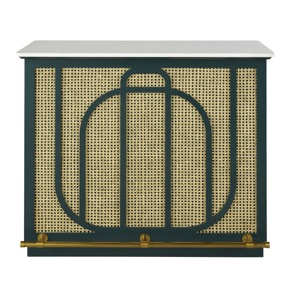 Wohnli Möbelsuche - Bar mit 1 Tür aus Rattangeflecht