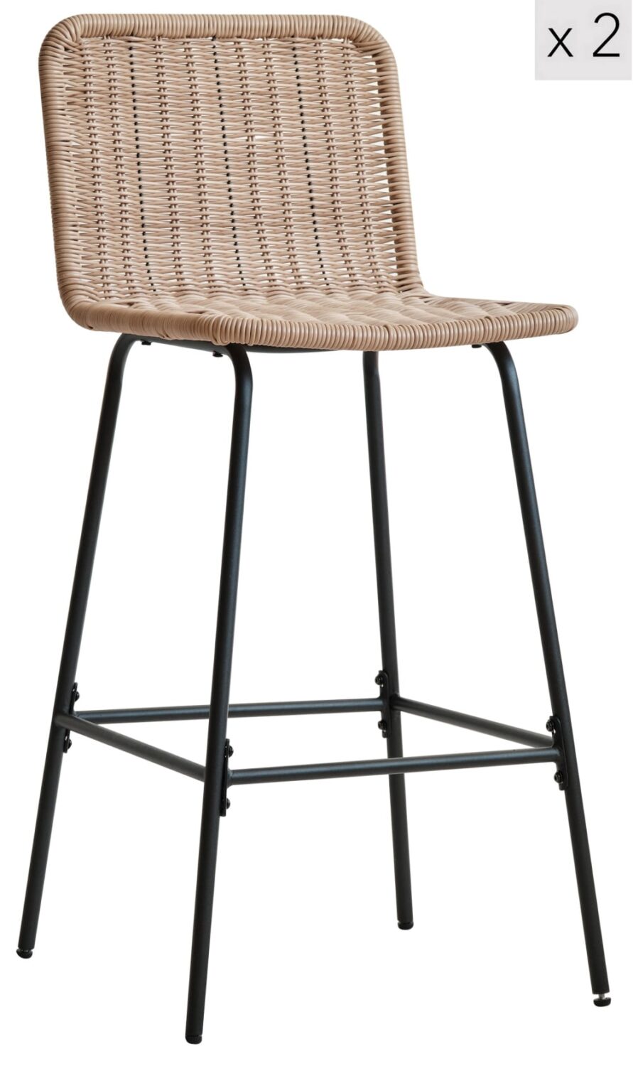 wohnli-moebel-suche-Barhocker-2er-Set-aus-Metall-und-Fasern-Braun Wohnli Möbelsuche - Barhocker (2er Set) aus Metall und Fasern Braun