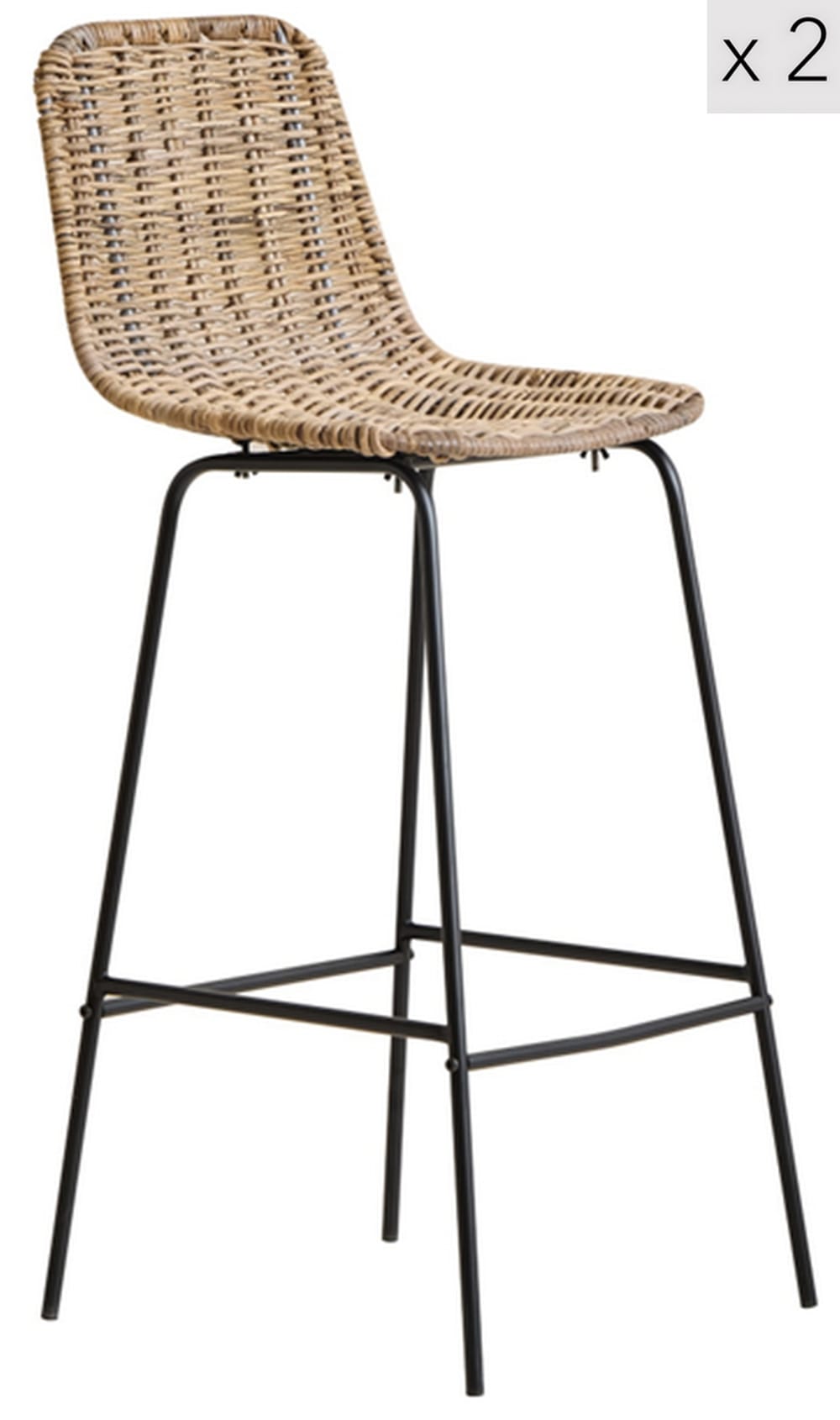 wohnli-moebel-suche-Barhocker-2er-Set-aus-Metall-und-Fasern-Braun Wohnli Möbelsuche - Barhocker (2er Set) aus Metall und Fasern Braun