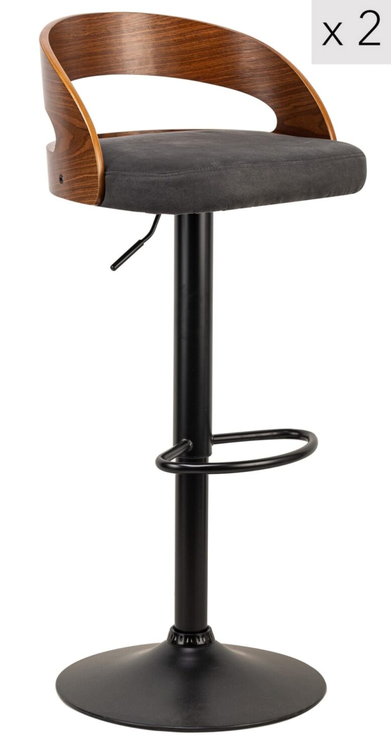 wohnli-moebel-suche-Barhocker-2er-Set-aus-Metall-und-Kunstleder-Schwarz Wohnli Möbelsuche - Barhocker (2er Set) aus Metall und Kunstleder Schwarz