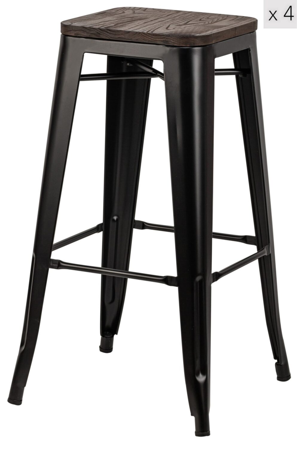 Wohnli Möbelsuche - Barhocker (4er Set) aus Metall und Massivholz
