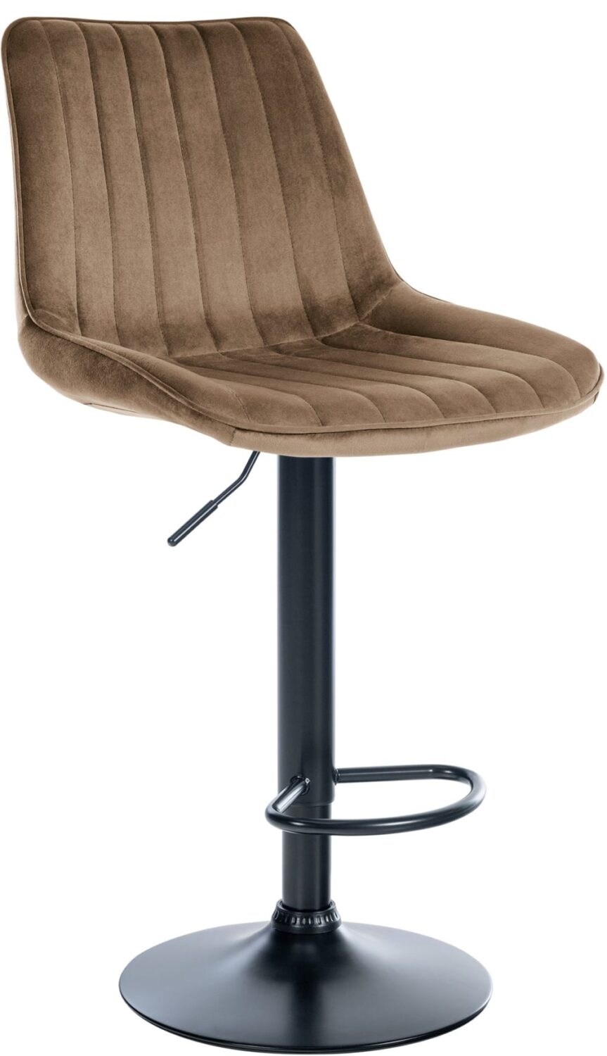 Wohnli Möbelsuche - Barhocker Samt höhenverstellbar drehbar Samt braun