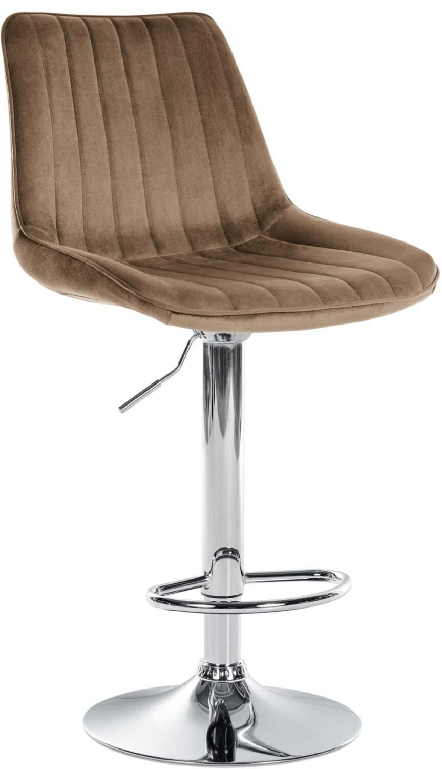 Wohnli Möbelsuche - Barhocker Samt höhenverstellbar drehbar Samt braun