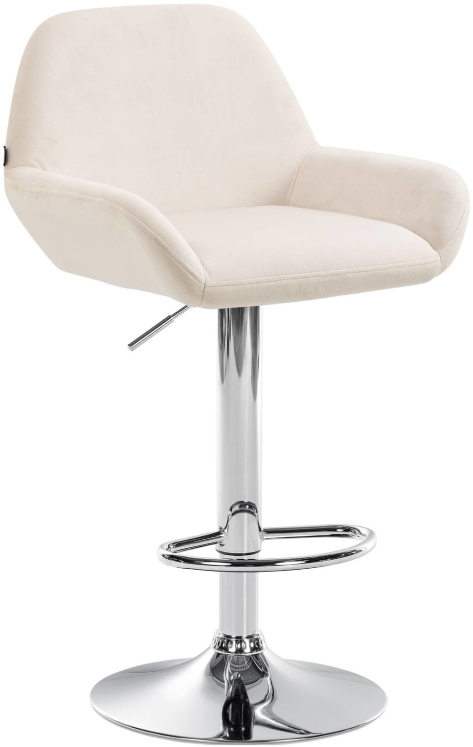 Wohnli Möbelsuche - Barhocker Samt höhenverstellbar drehbar Samt creme