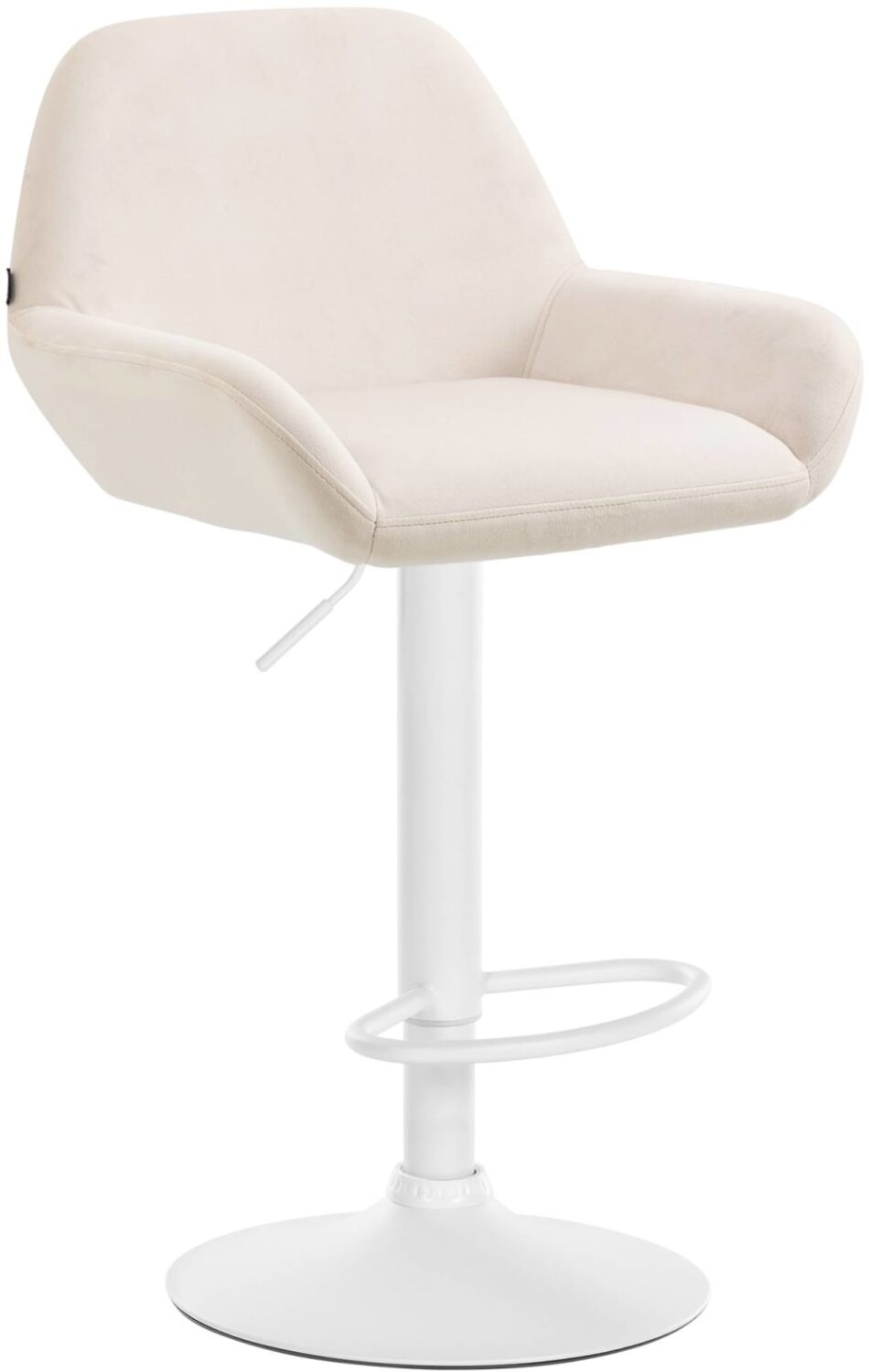 Wohnli Möbelsuche - Barhocker Samt höhenverstellbar drehbar Samt creme