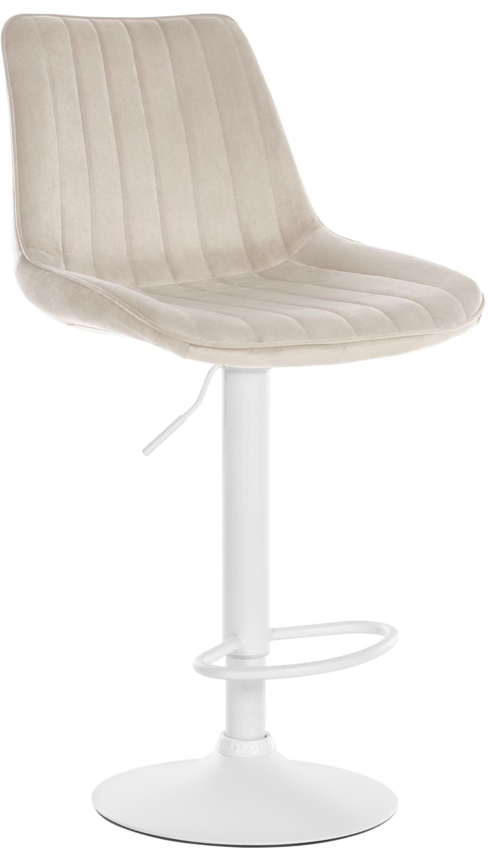 Wohnli Möbelsuche - Barhocker Samt höhenverstellbar drehbar Samt creme
