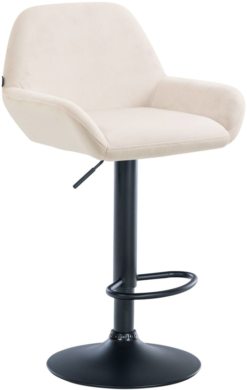 Wohnli Möbelsuche - Barhocker Samt höhenverstellbar drehbar Samt creme