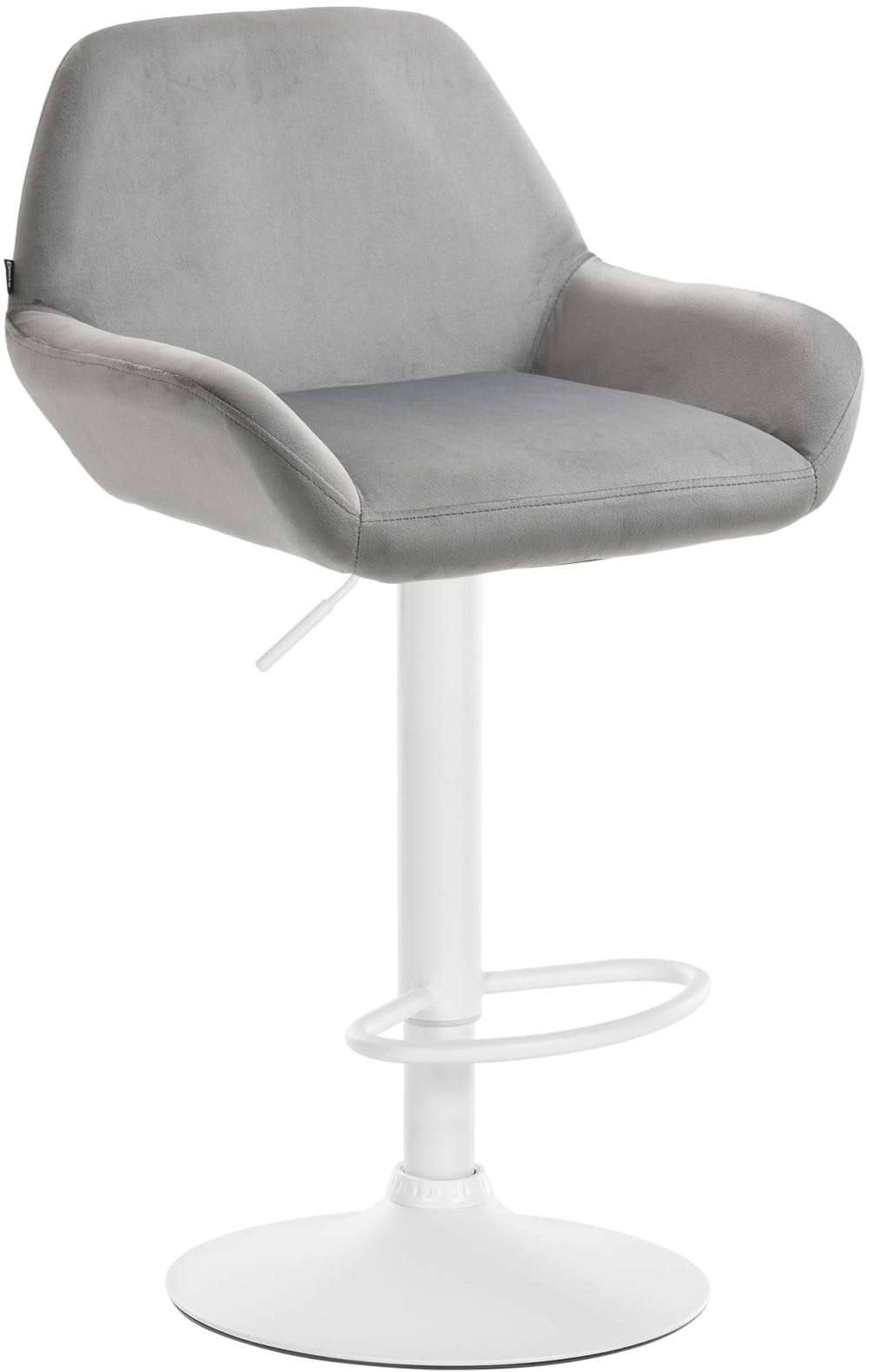 Wohnli Möbelsuche - Barhocker Samt höhenverstellbar drehbar Samt grau
