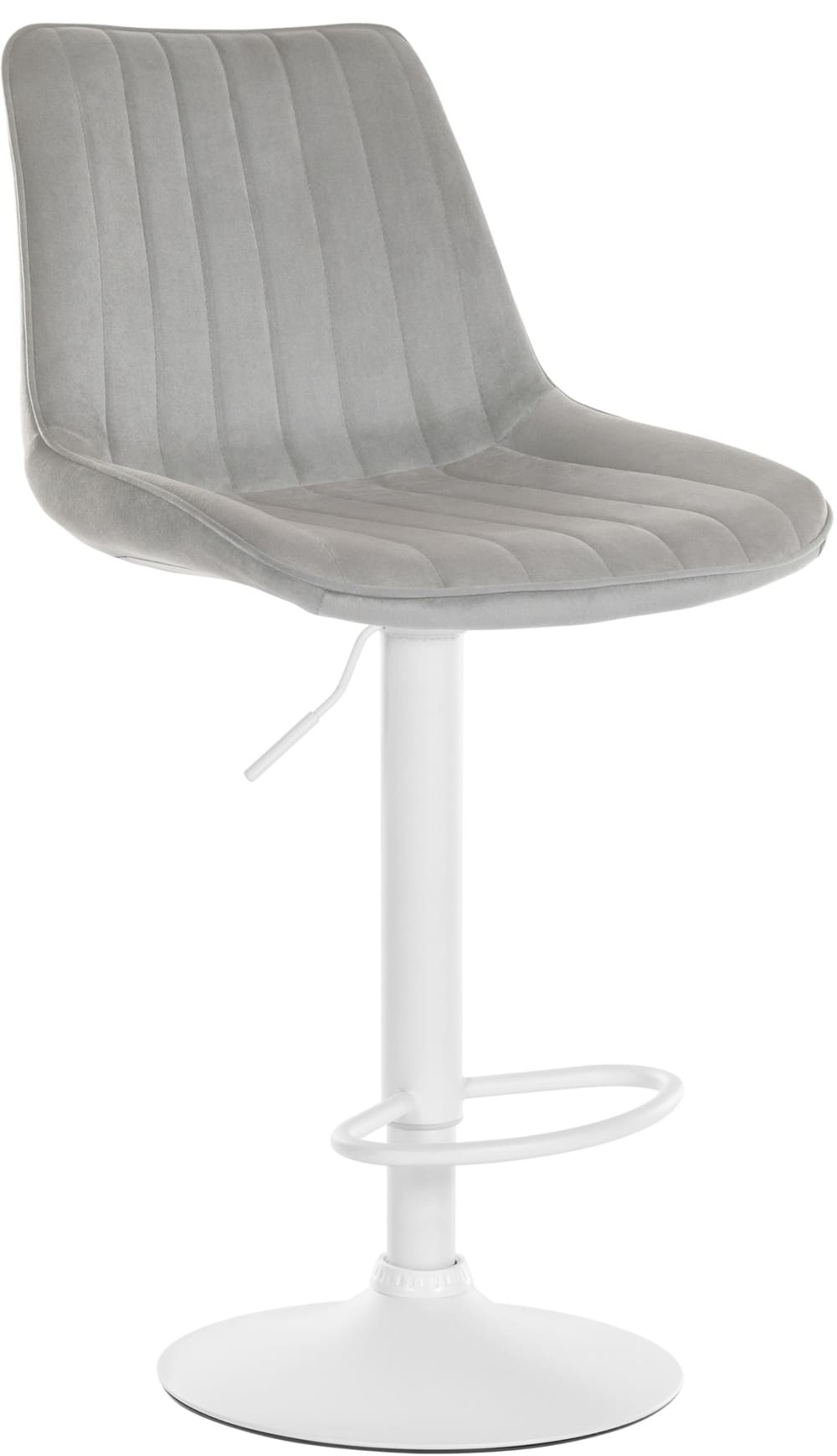 Wohnli Möbelsuche - Barhocker Samt höhenverstellbar drehbar Samt grau