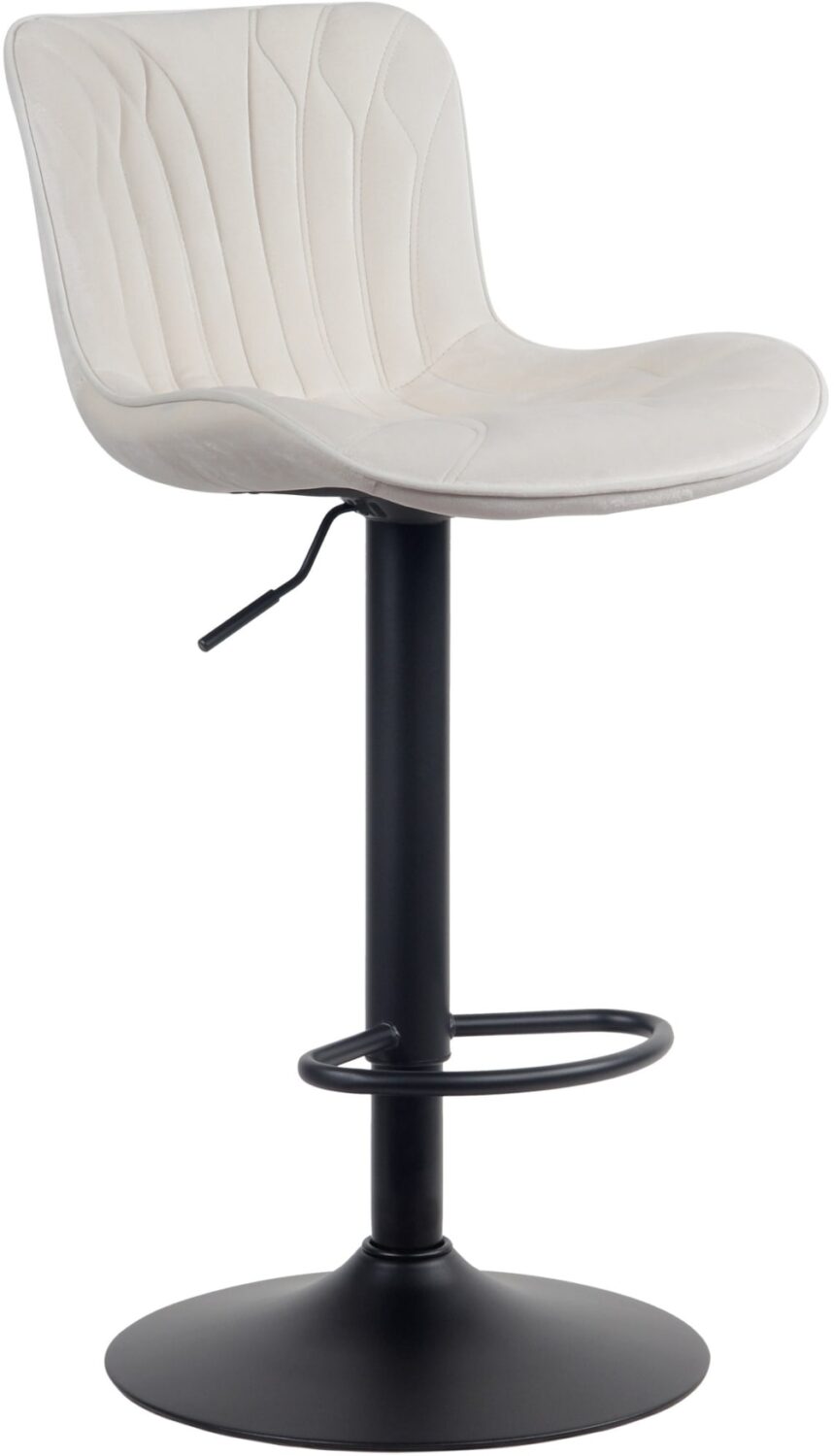 Wohnli Möbelsuche - Barhocker höhenverstellbar drehbar Samt creme