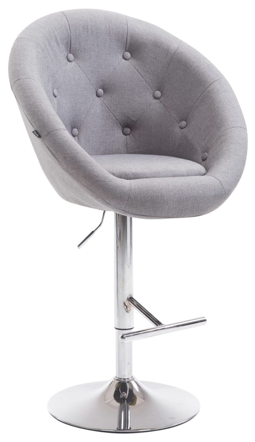 Wohnli Möbelsuche - Barhocker höhenverstellbar drehbar aus Stoff grau