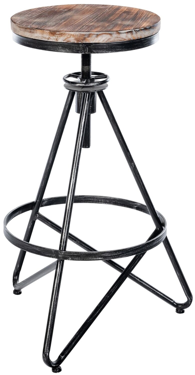 Wohnli Möbelsuche - Barhocker im industrialen Stil aus  Metall silber