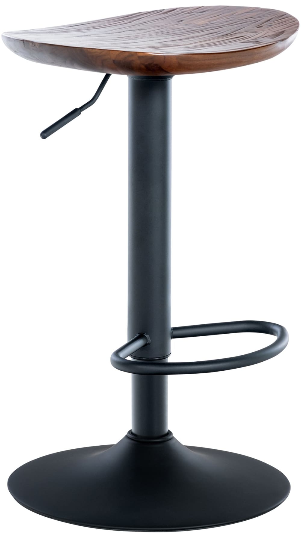 Wohnli Möbelsuche - Barhocker im industrialen Stil verstellbar aus  Holz walnuss