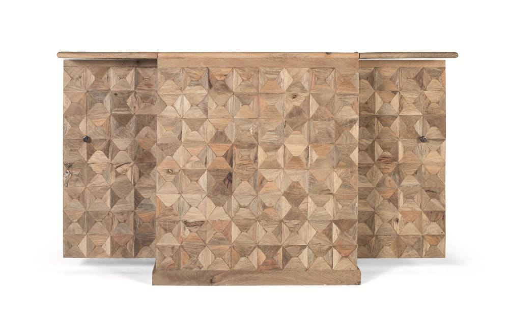 Wohnli Möbelsuche - Barschrank mit 2 Türen aus Mangoholz.