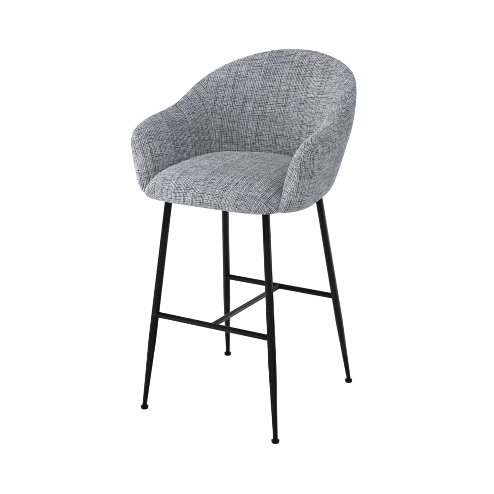 wohnli-moebel-suche-Barstuhl-aus-grauem-Boucle-Stoff-76-cm Wohnli Möbelsuche - Barstuhl aus grauem Bouclé-Stoff 76 cm