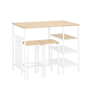 wohnli-moebel-suche-Bartisch-Set-3-teilig-aus-MDFE1-furniert-Weissnatur Wohnli Möbelsuche - Bartisch Set 3-teilig aus MDF(E1) furniert Weißnatur