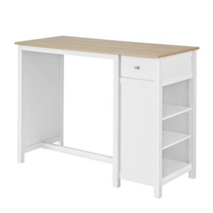 wohnli-moebel-suche-Bartisch-mit-Einer-Schublade-und-3-Regalfaechern-MDF-Weiss Wohnli Möbelsuche - Bartisch mit Einer Schublade und 3 Regalfächern MDF Weiß