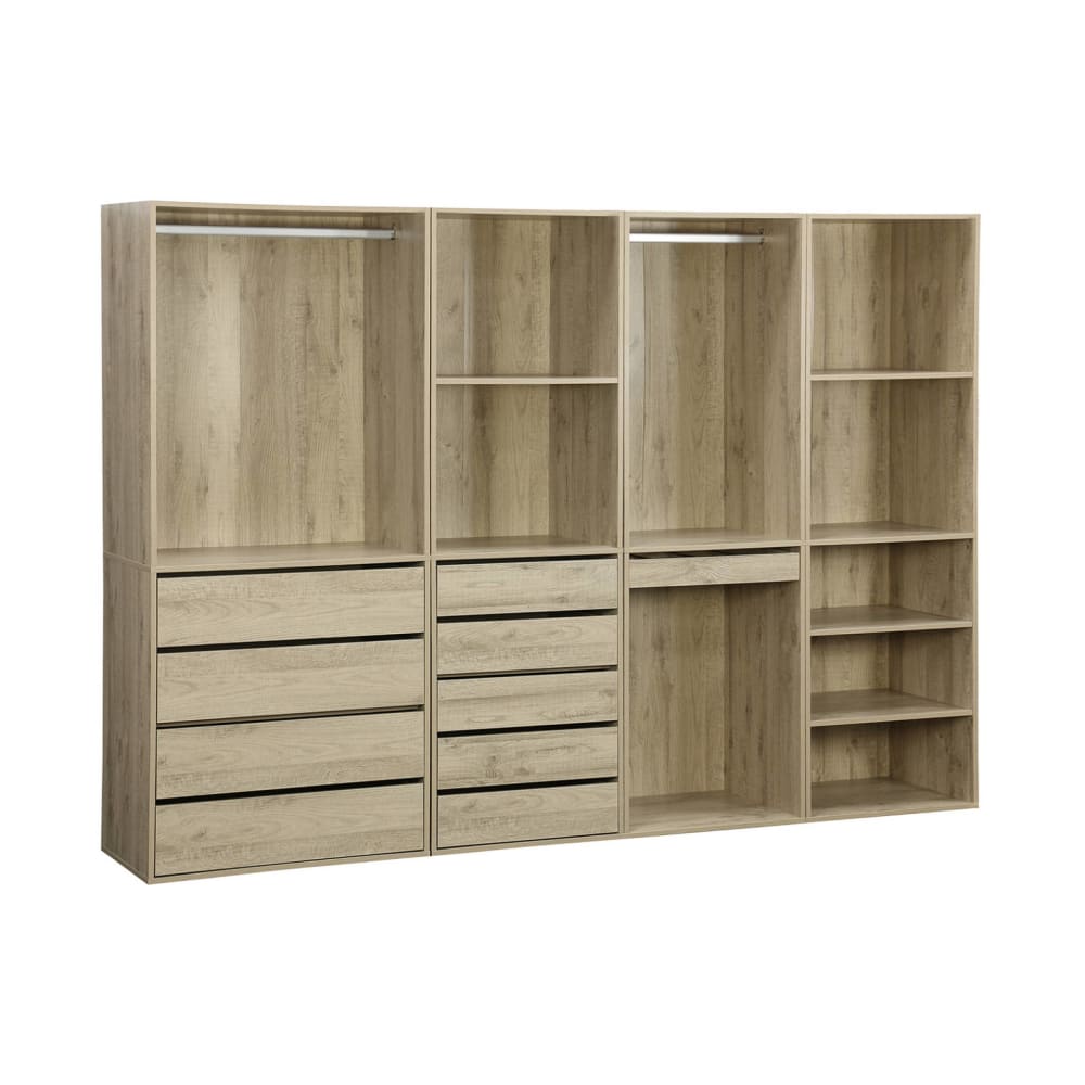 Wohnli Möbelsuche - Begehbarer Kleiderschrank mit 4 Elementen naturfarben