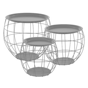 Wohnli Möbelsuche - Beistelltisch 3er Set Korbtisch Couchtisch Wohnzimmertisch