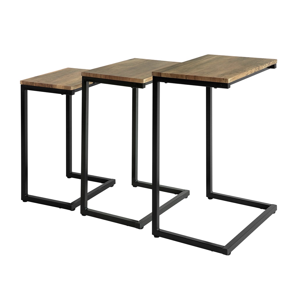 wohnli-moebel-suche-Beistelltisch-3er-Set-MDF-Metall-Braun Wohnli Möbelsuche - Beistelltisch 3er Set MDF Metall Braun