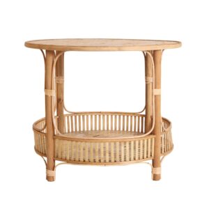 Wohnli Möbelsuche - Beistelltisch aus Bambus in brauner Farbe 61x61x50cm