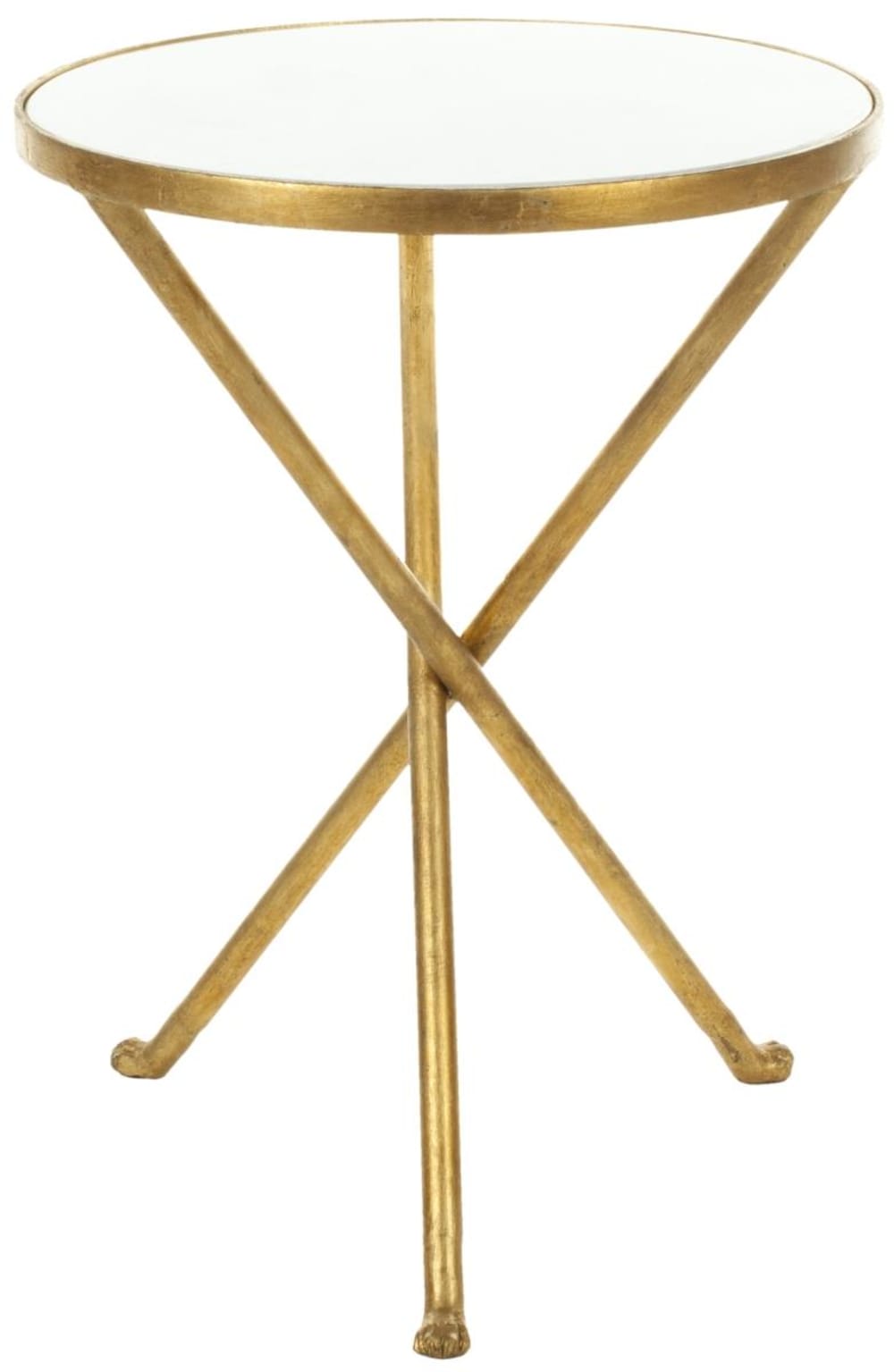 Wohnli Möbelsuche - Beistelltisch aus eisen weiß/gold