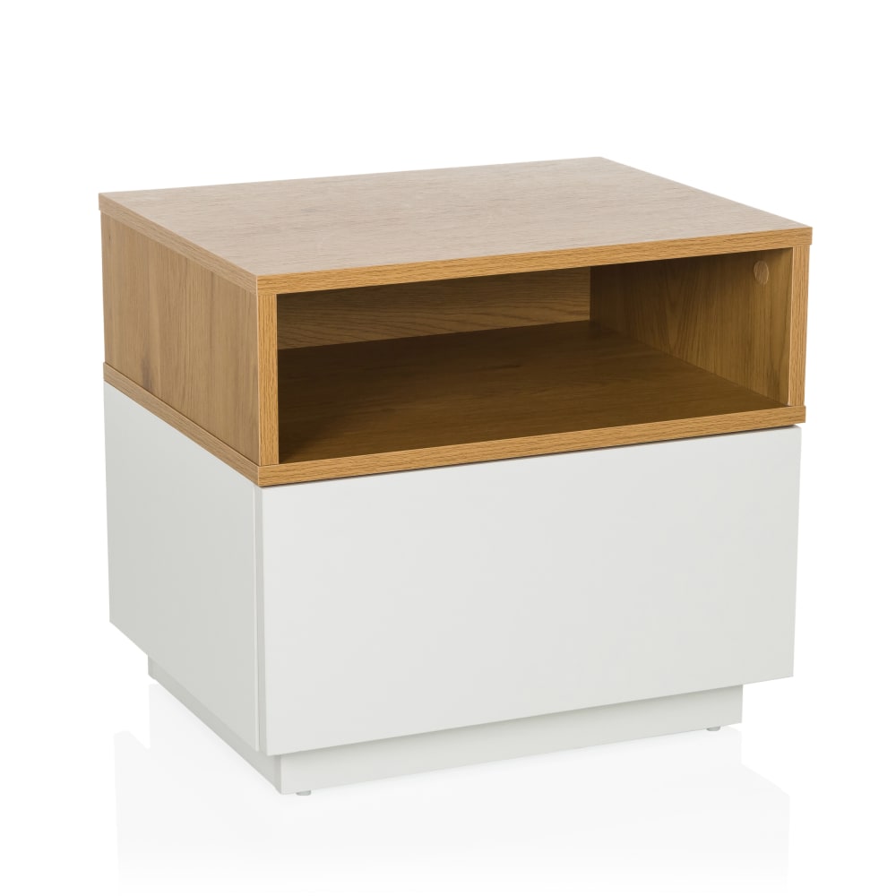 wohnli-moebel-suche-Beistelltisch-aus-MDF-Platte-Melaminbeschichtung-WeissEiche Wohnli Möbelsuche - Beistelltisch aus MDF Platte