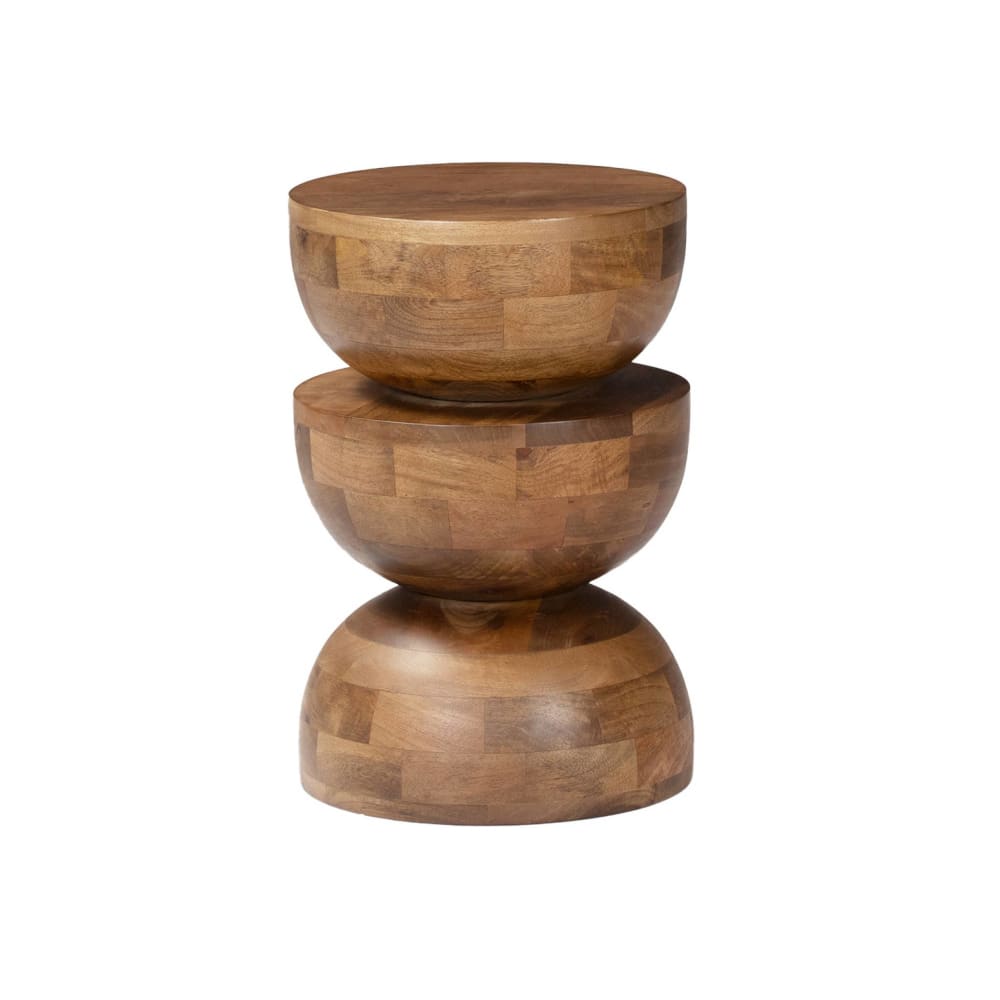 Wohnli Möbelsuche - Beistelltisch aus Mangoholz nussbaumfarben Ø 30