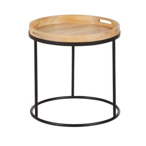 Wohnli Möbelsuche - Beistelltisch aus Mangoholz und schwarzem Metall