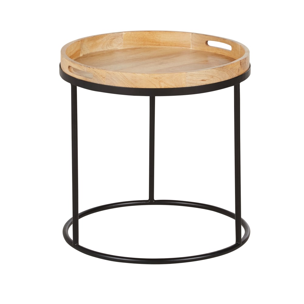 Wohnli Möbelsuche - Beistelltisch aus Mangoholz und schwarzem Metall