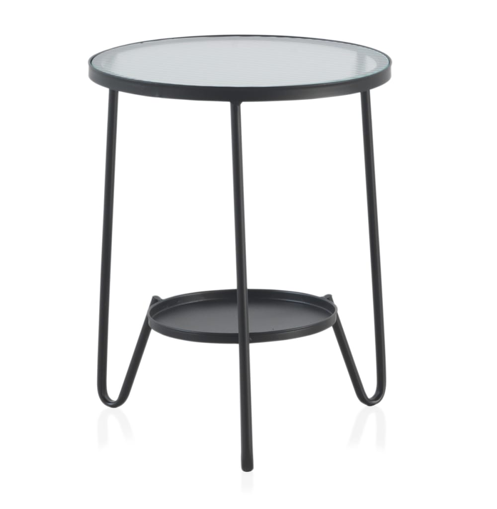 Wohnli Möbelsuche - Beistelltisch aus Metall mit Glas