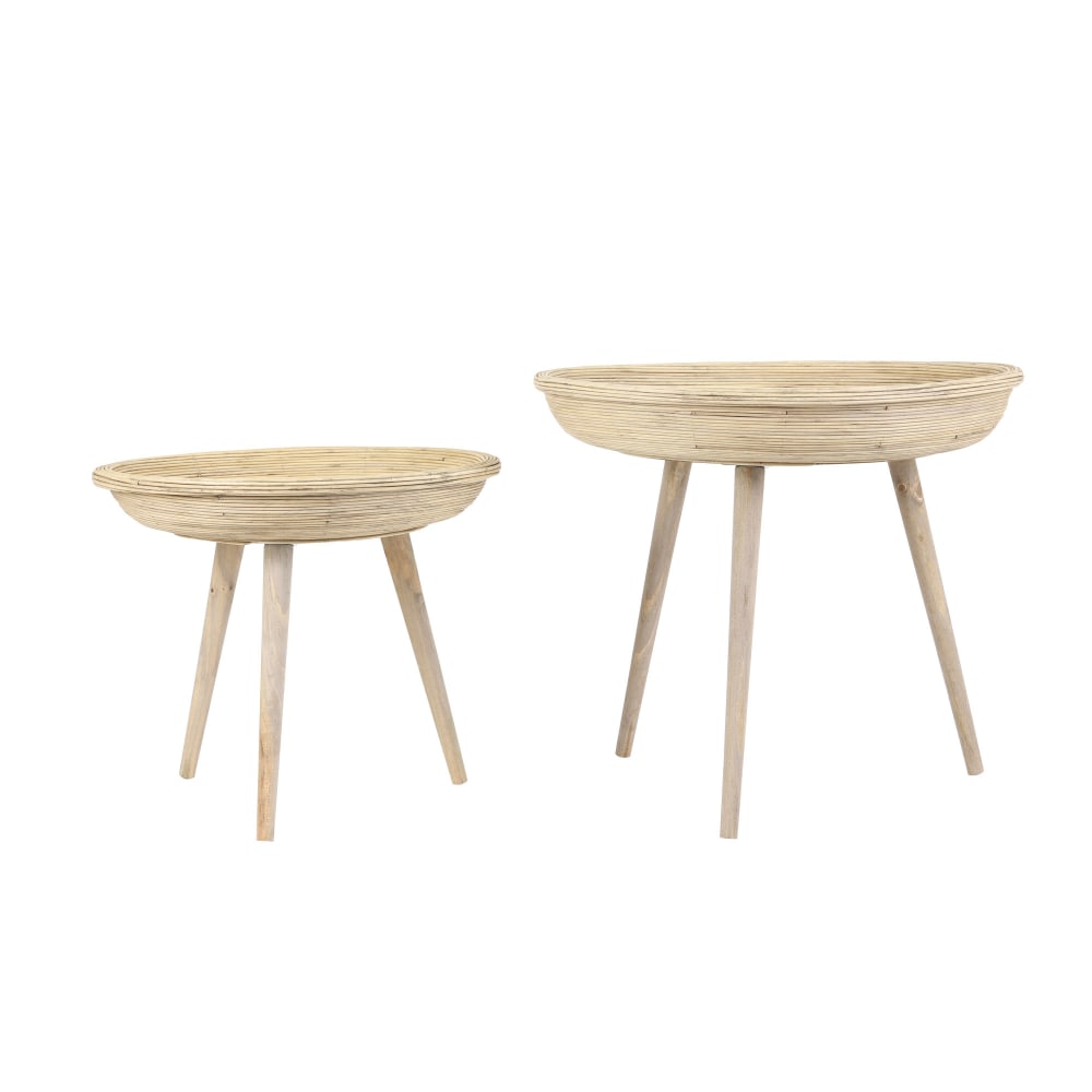 wohnli-moebel-suche-Beistelltisch-aus-Rattan-braun-o56cm Wohnli Möbelsuche - Beistelltisch aus Rattan