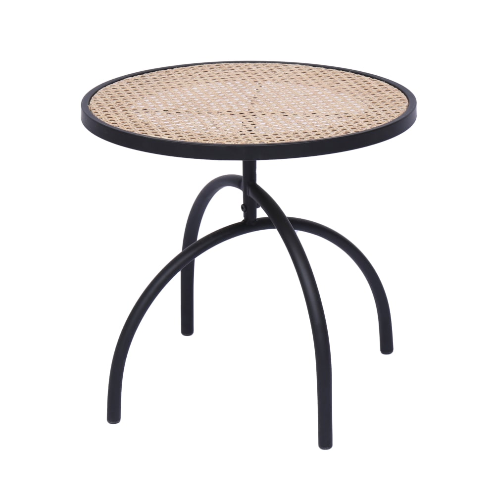 wohnli-moebel-suche-Beistelltisch-aus-Rattan-und-Metall-Schwarz Wohnli Möbelsuche - Beistelltisch aus Rattan und Metall Schwarz