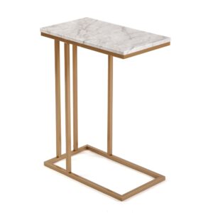 wohnli-moebel-suche-Beistelltisch-aus-Spanplatte-in-Marmoroptik-und-Metall-goldfarben Wohnli Möbelsuche - Beistelltisch aus Spanplatte in Marmoroptik und Metall