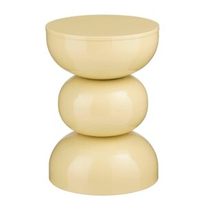 Wohnli Möbelsuche - Beistelltisch aus beigefarbenem Metall D32