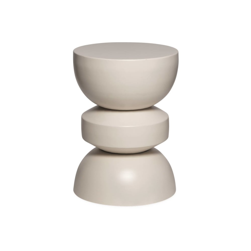 Wohnli Möbelsuche - Beistelltisch aus elfenbeinweißem Metall Ø32