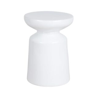 Wohnli Möbelsuche - Beistelltisch aus weißem Steingut