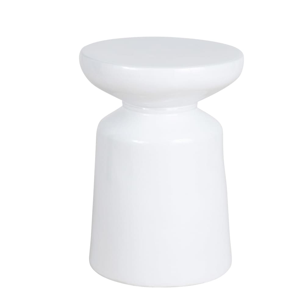 Wohnli Möbelsuche - Beistelltisch aus weißem Steingut