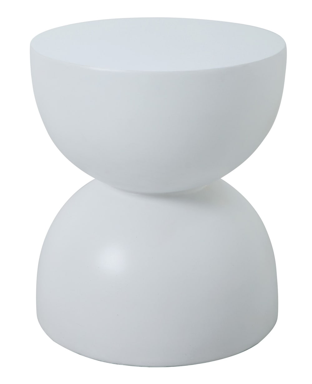 Wohnli Möbelsuche - Beistelltisch für den Innen- und Außenbereich aus Magnesit Weiß