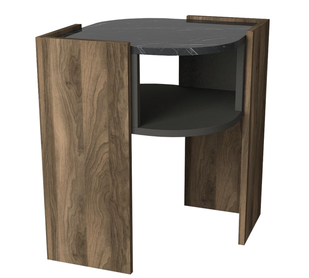Wohnli Möbelsuche - Beistelltisch mit Ablage in Marmoroptik