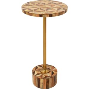 wohnli-moebel-suche-Beistelltisch-mit-Muster-aus-Holz-und-Stahl-gold-und-braun-D25cm Wohnli Möbelsuche - Beistelltisch mit Muster aus Holz und Stahl