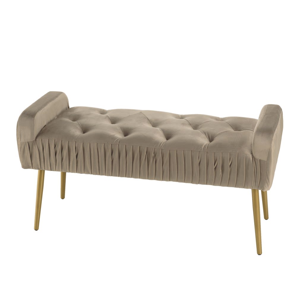 Wohnli Möbelsuche - Bettbank aus Samt mit Metallfüßen