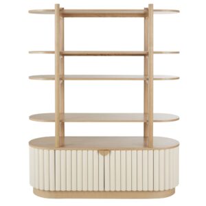 Wohnli Möbelsuche - Bibliothek mit 2 weißen Türen aus Stämmen