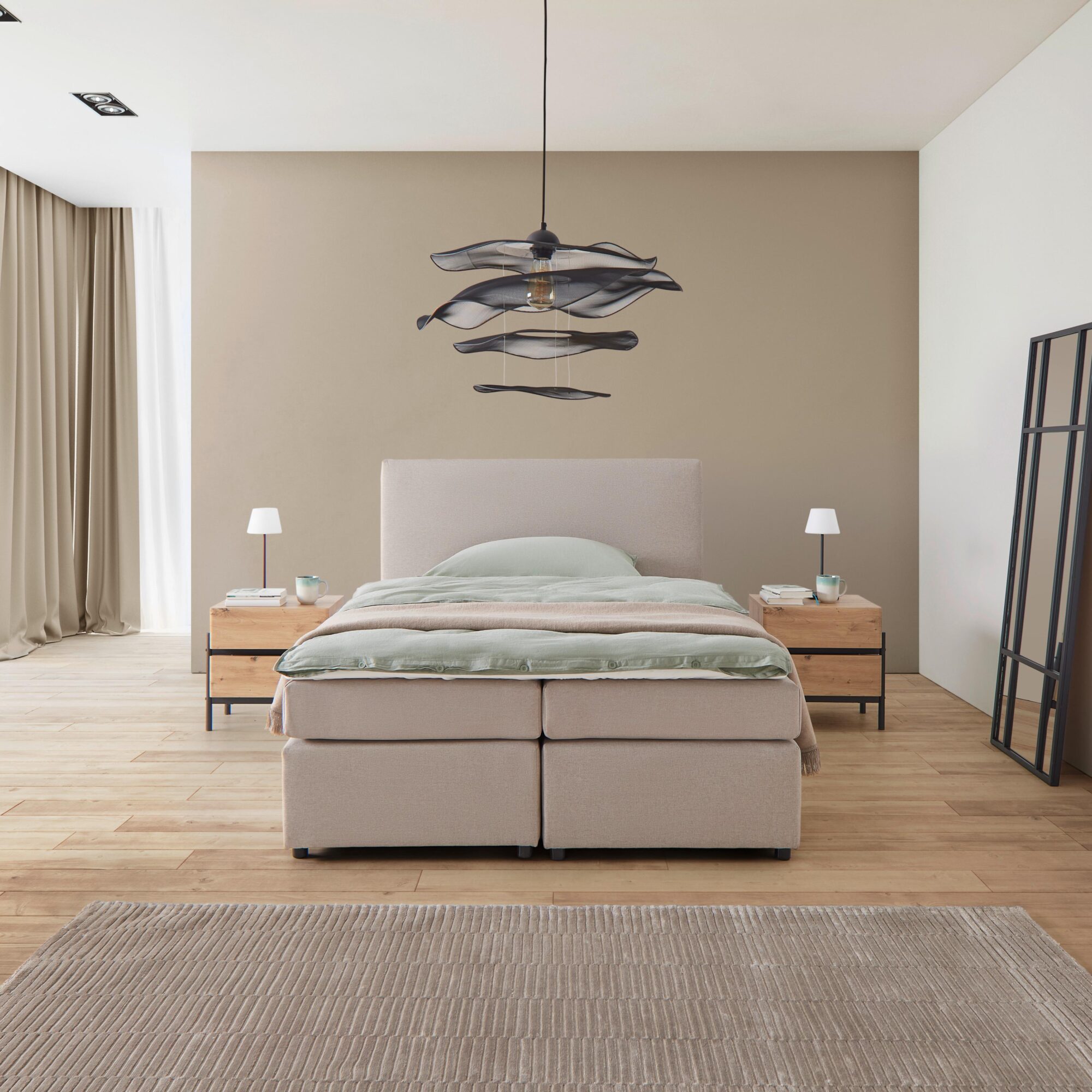 wohnli-moebel-suche-Boxbett-Melina-ca-140x200cm-Beige-mit-Topper Wohnli Möbelsuche - Boxbett Melina ca. 140x200cm Beige mit Topper