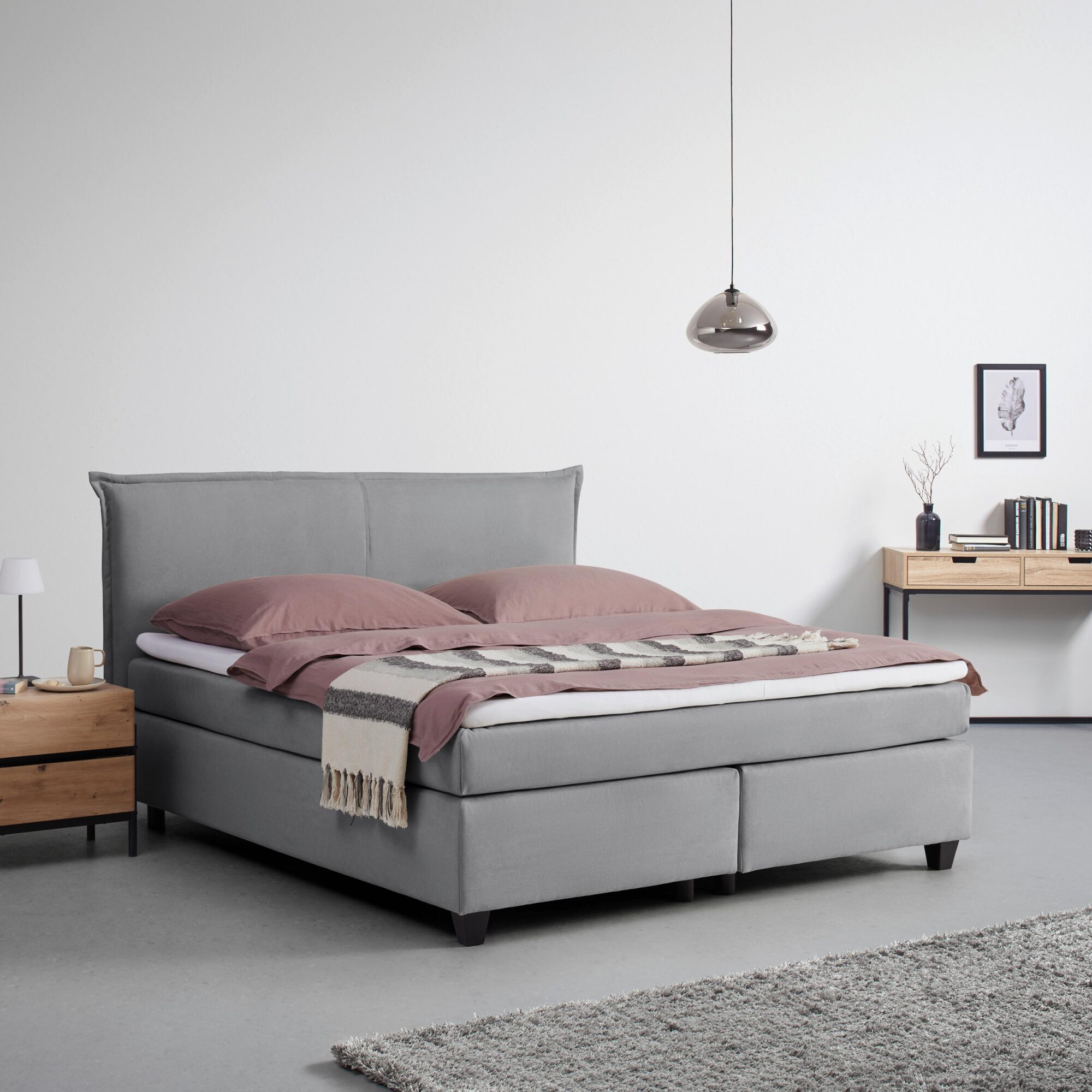 wohnli-moebel-suche-Boxbett-Rinaldo-ca-180x200-cm-Grau-mit-Topper Wohnli Möbelsuche - Boxbett Rinaldo ca. 180x200 cm Grau mit Topper