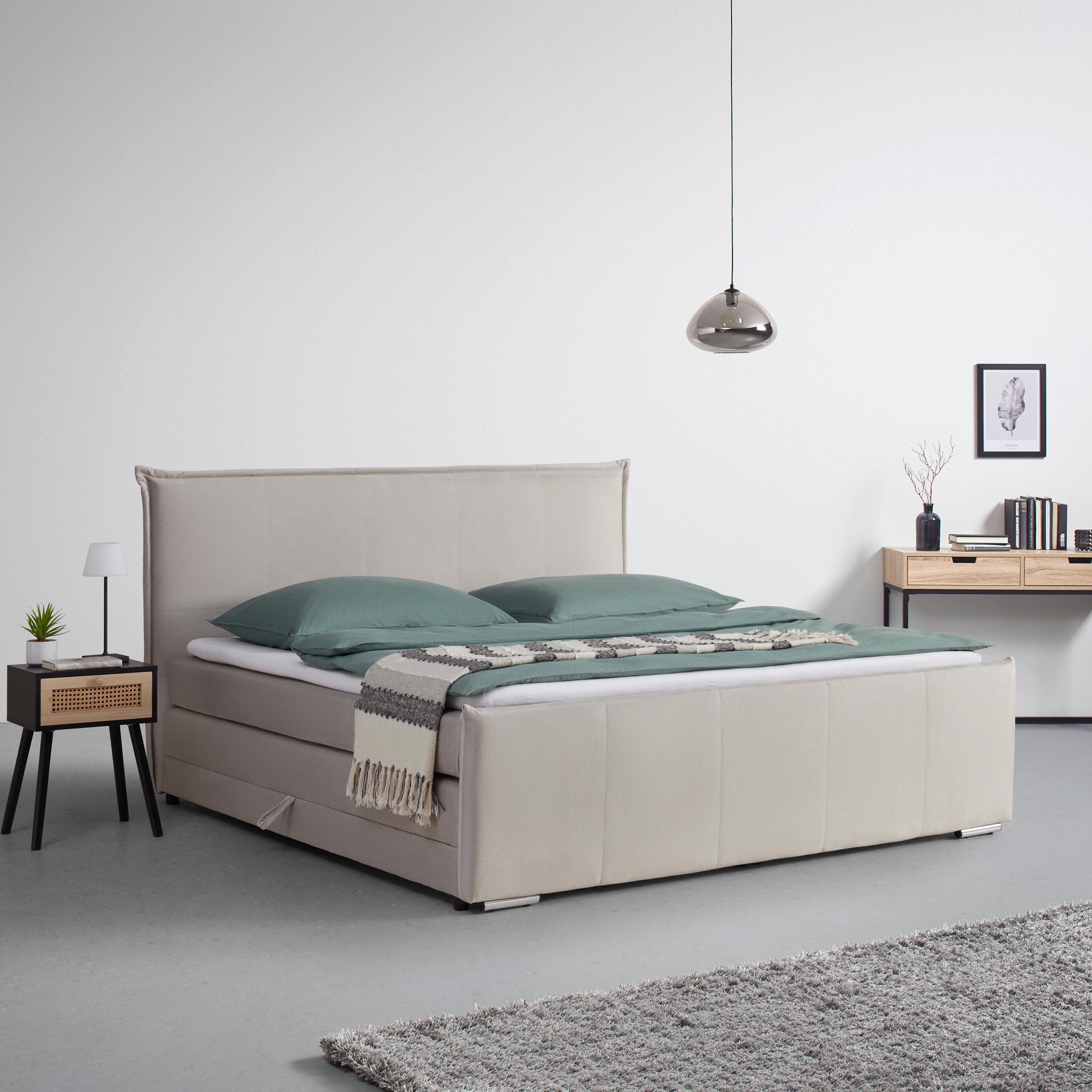 wohnli-moebel-suche-Boxspringbett-Leonora-ca-200x200cm-Beige-mit-Topper Wohnli Möbelsuche - Boxspringbett Leonora ca. 200x200cm Beige mit Topper