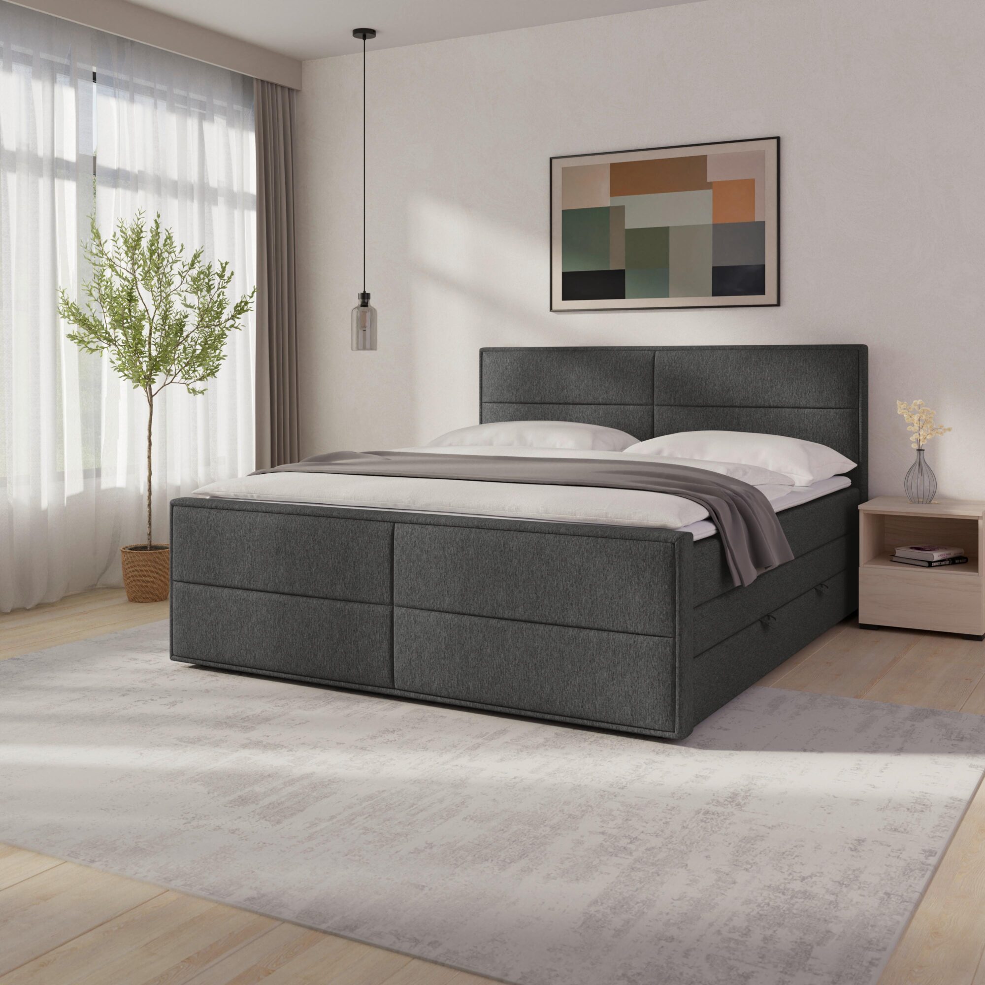 wohnli-moebel-suche-Boxspringbett-Palermo-ca-180x200-cm-Anthrazit Wohnli Möbelsuche - Boxspringbett Palermo ca. 180x200 cm Anthrazit