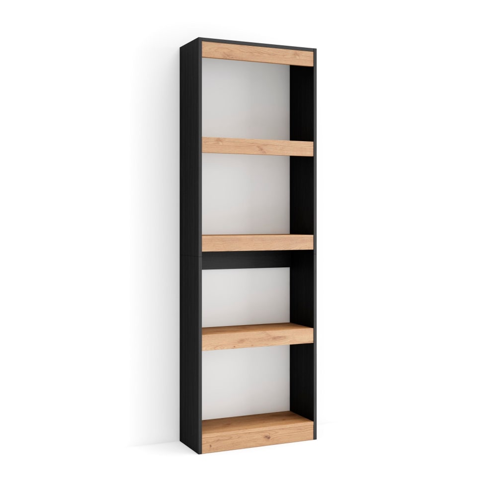 wohnli-moebel-suche-Buecherregal-Holzeffekt-60x25x186cm-Eiche-und-Schwarz Wohnli Möbelsuche - Bücherregal Holzeffekt 60x25x186cm Eiche und Schwarz