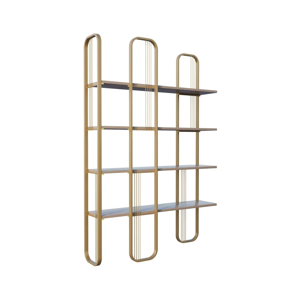 Wohnli Möbelsuche - Bücherregal Holzeffekt gelb 125x28 h180 cm